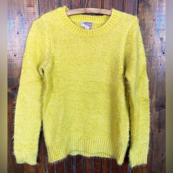 Forever 21 Sweaters - Forever 21 Bright Yellow Fuzzy Sweater Size XS